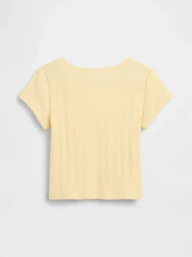 T-shirt z dzianiny prążkowanej typu pointelle dla niemowląt i Maluchów