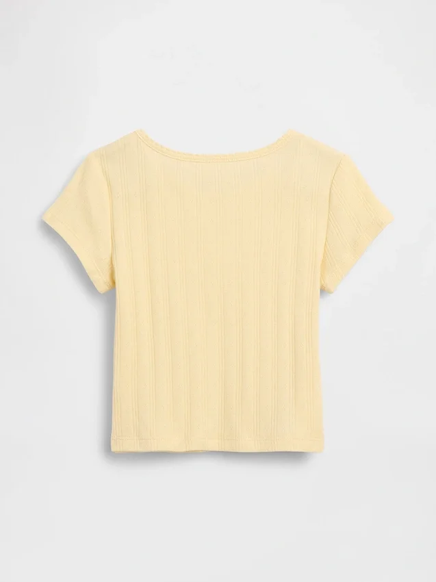 T-shirt z dzianiny prążkowanej typu pointelle dla niemowląt i Maluchów