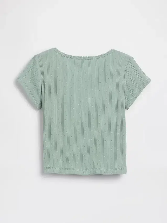 T-shirt z dzianiny prążkowanej typu pointelle dla niemowląt i Maluchów