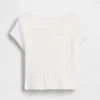 T-shirt z dzianiny prążkowanej typu pointelle dla niemowląt i Maluchów