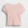 T-shirt z dzianiny prążkowanej typu pointelle dla niemowląt i Maluchów