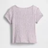 T-shirt z dzianiny prążkowanej typu pointelle dla niemowląt i Maluchów