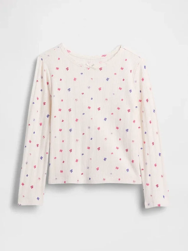 T-shirt z dzianiny typu pointelle dla niemowląt i Maluchów