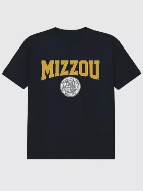 T-shirt z grafiką przedstawiającą herb Uniwersytetu Missouri