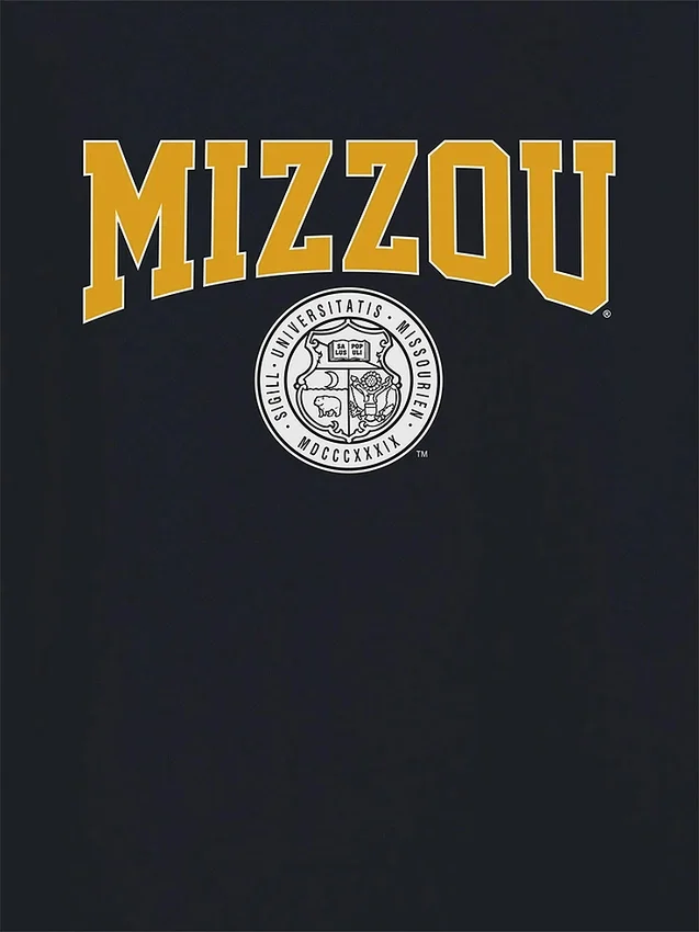 T-shirt z grafiką przedstawiającą herb Uniwersytetu Missouri
