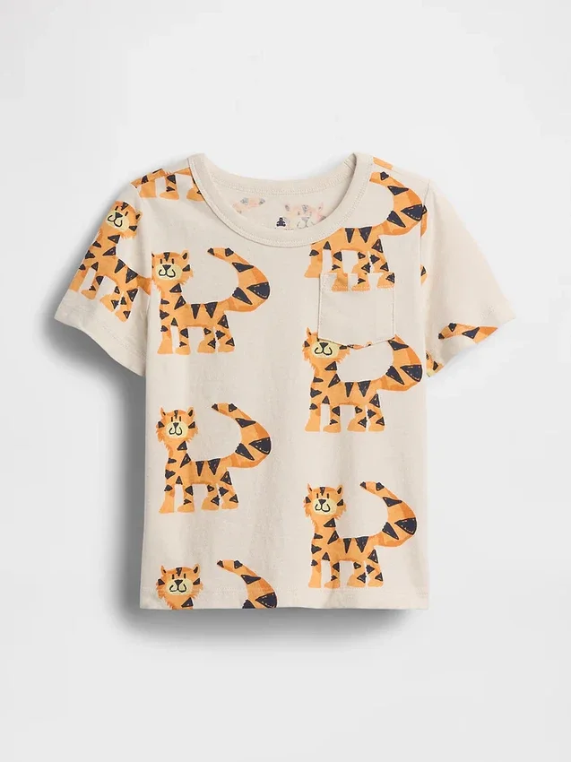 T-shirt z kieszenią dla niemowląt i Maluchów – model do łączenia z innymi ubraniami