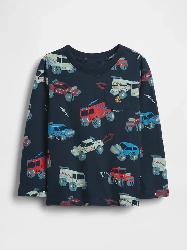 T-shirt z kieszenią dla niemowląt i Maluchów – model do łączenia z innymi ubraniami