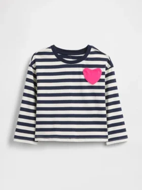 T-shirt z kieszonką w kształcie serca dla niemowląt i Maluchów – model „Mix & Match”
