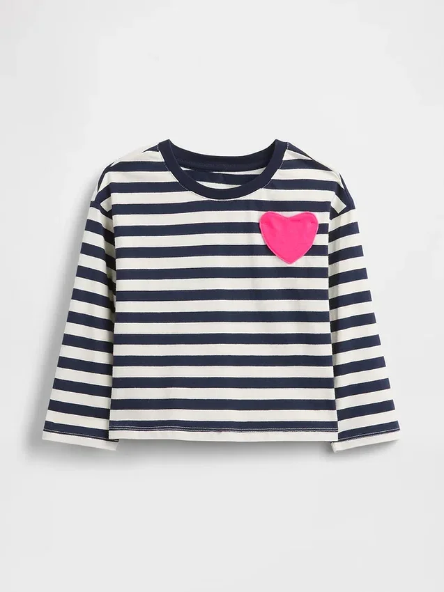 T-shirt z kieszonką w kształcie serca dla niemowląt i Maluchów – model „Mix & Match”