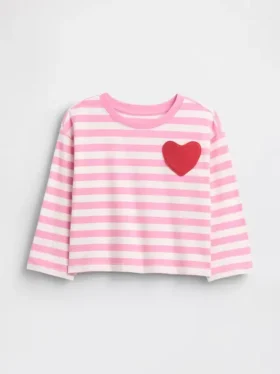T-shirt z kieszonką w kształcie serca dla niemowląt i Maluchów – model „Mix & Match”