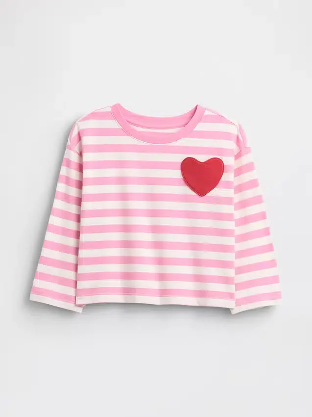 T-shirt z kieszonką w kształcie serca dla niemowląt i Maluchów – model „Mix & Match”