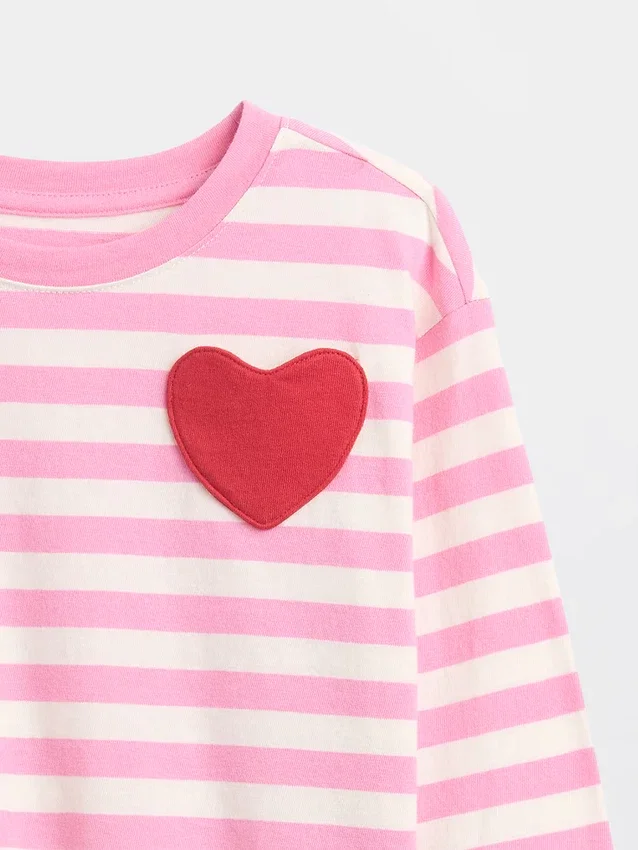 T-shirt z kieszonką w kształcie serca dla niemowląt i Maluchów – model „Mix & Match”