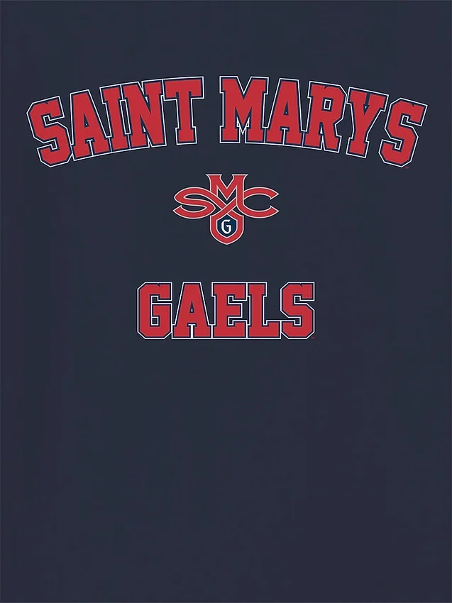 T-shirt z klasycznym nadrukiem kampusu Saint Mary’s College of California