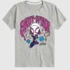 T-shirt z krótkim rękawem dla malucha z motywem „Marvel Scribble Ghost Spider” w wersji z szortami