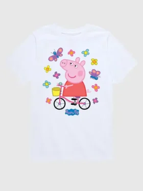 T-shirt z krótkim rękawem dla malucha z motywem „Peppa Pig Bike Butterflies”