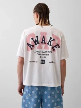 T-shirt z luźnym logo GAP × Awake Ny
