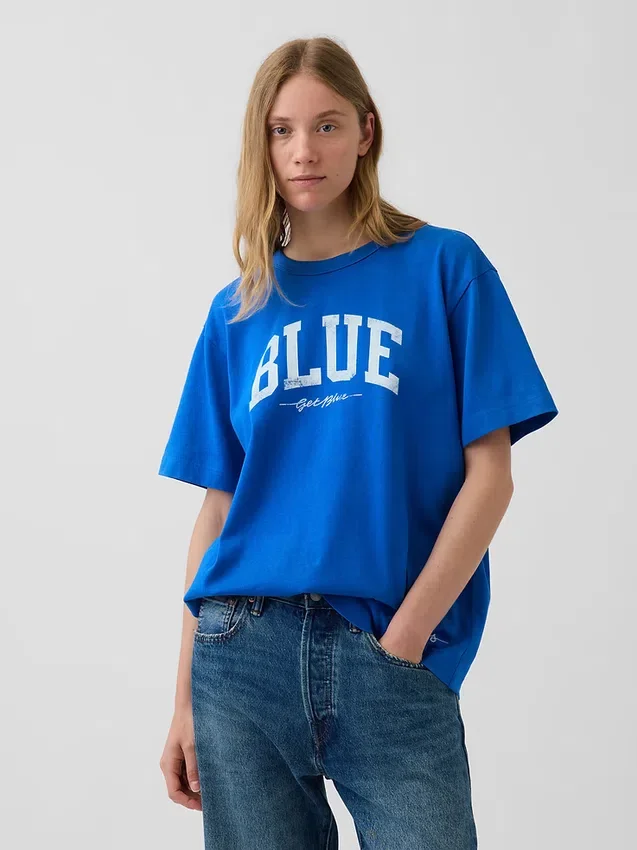 T-shirt z luźnym logo Get Blue