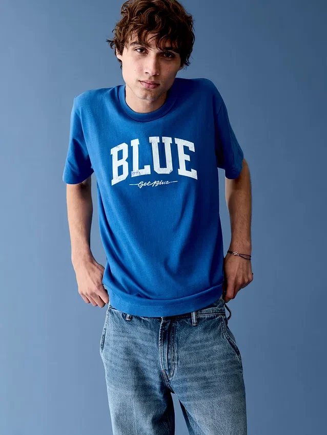 T-shirt z luźnym logo Get Blue