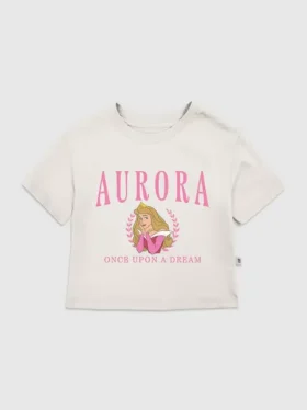 T-shirt z nadrukiem „Aurora” w stylu uniwersyteckim dla maluchów