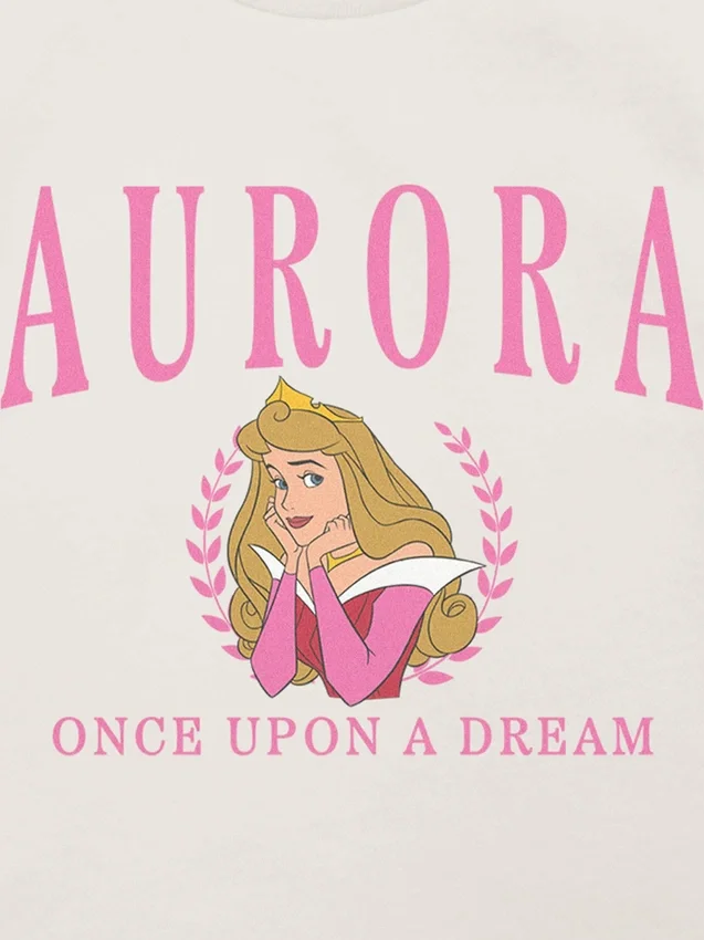 T-shirt z nadrukiem „Aurora” w stylu uniwersyteckim dla maluchów