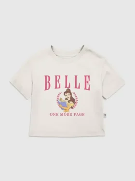 T-shirt z nadrukiem „Belle” w stylu uniwersyteckim dla maluchów
