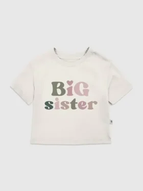 T-shirt z nadrukiem „Big Sister” dla małych dzieci
