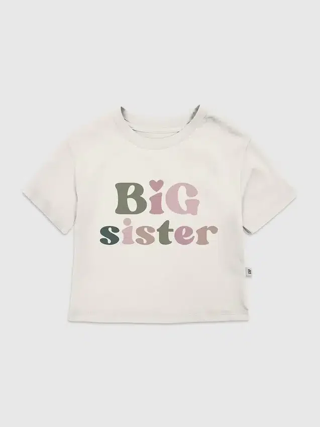 T-shirt z nadrukiem „Big Sister” dla małych dzieci