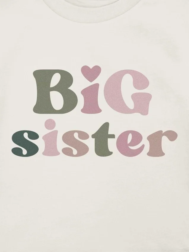T-shirt z nadrukiem „Big Sister” dla małych dzieci