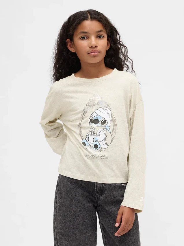T-shirt z nadrukiem dla dzieci GAP × Disney w stylu oversize