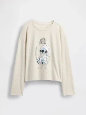 T-shirt z nadrukiem dla dzieci GAP × Disney w stylu oversize