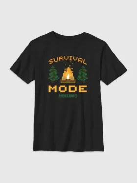 T-shirt z nadrukiem dla dzieci z motywem trybu przetrwania w grze „Minecraft”