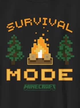 T-shirt z nadrukiem dla dzieci z motywem trybu przetrwania w grze „Minecraft”
