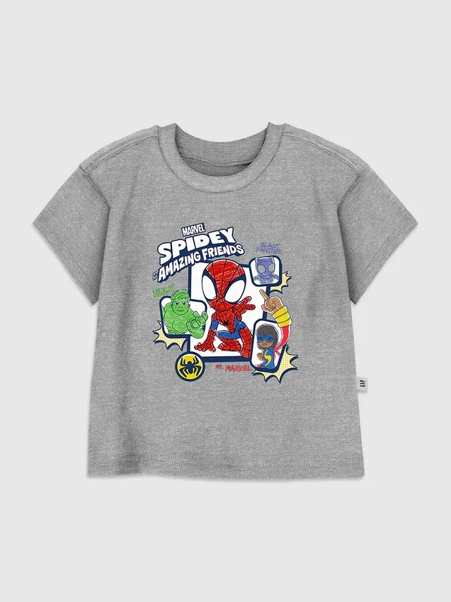 T-shirt z nadrukiem dla malucha „Spidey and His Amazing Friends”