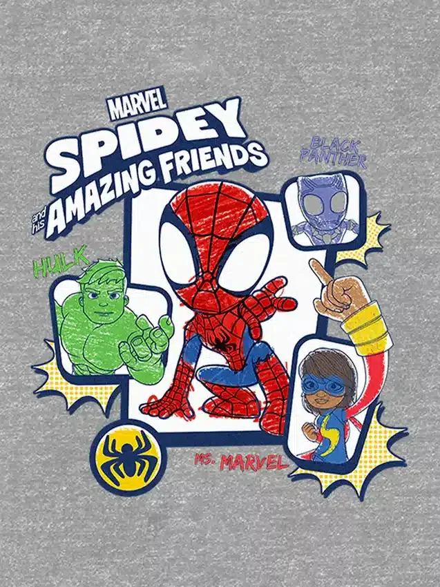 T-shirt z nadrukiem dla malucha „Spidey and His Amazing Friends”