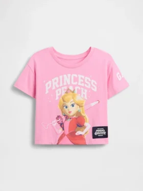 T-shirt z nadrukiem dla małych dziewczynek z motywem Księżniczki Peach