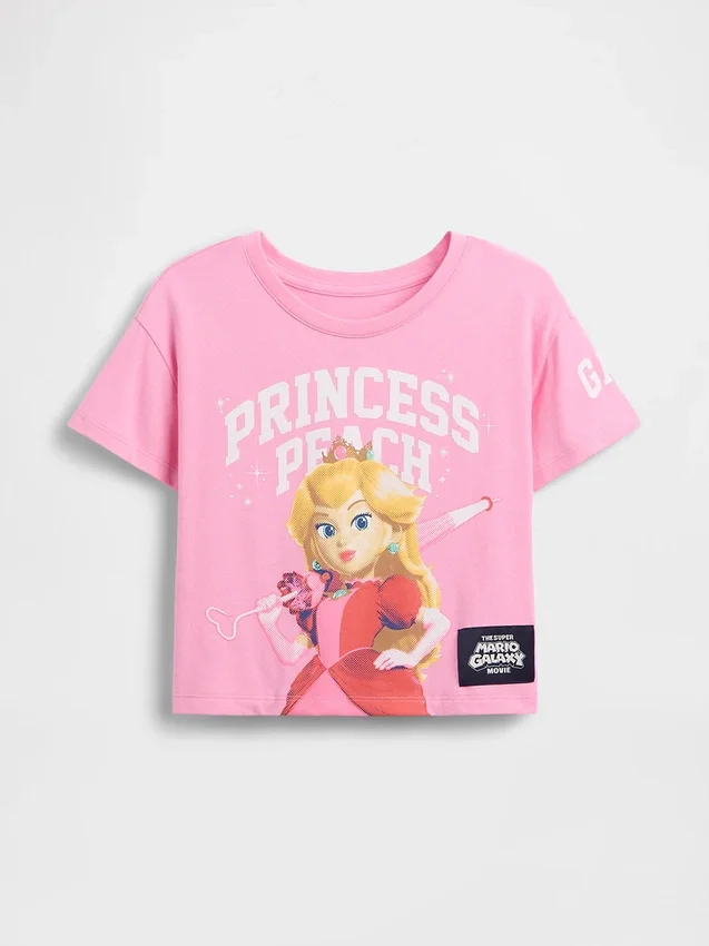 T-shirt z nadrukiem dla małych dziewczynek z motywem Księżniczki Peach