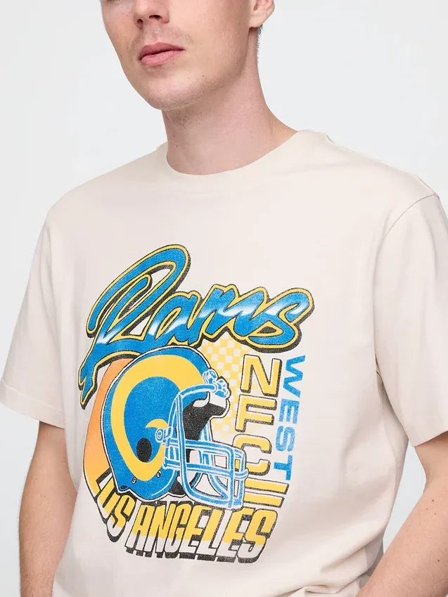 T-shirt z nadrukiem drużyny NFL Los Angeles Rams