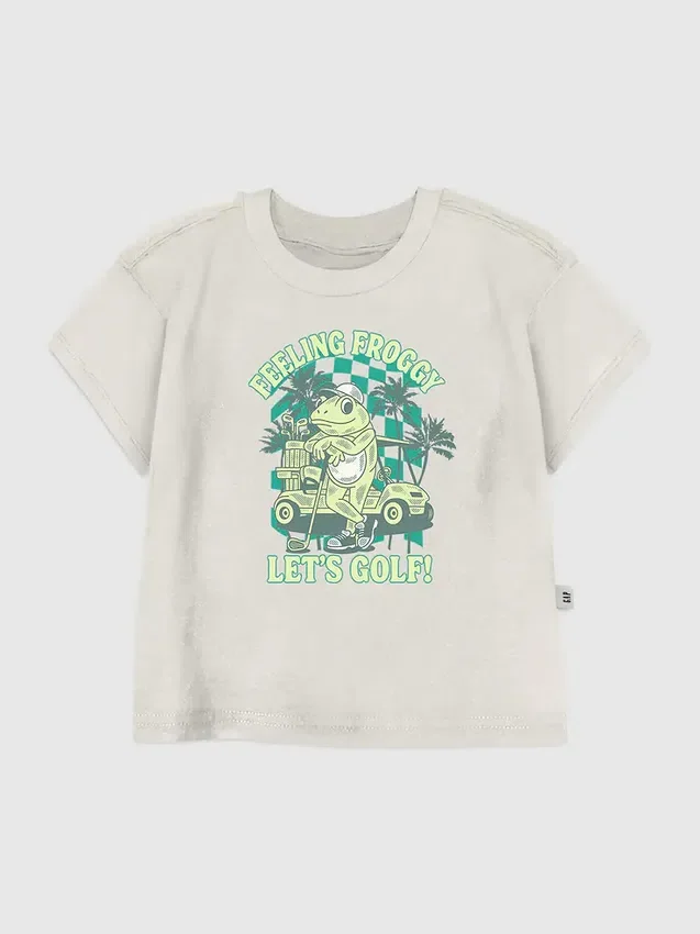 T-shirt z nadrukiem „Froggy Golfing” dla malucha