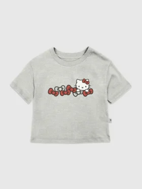 T-shirt z nadrukiem Hello Kitty z kokardkami dla małych dzieci