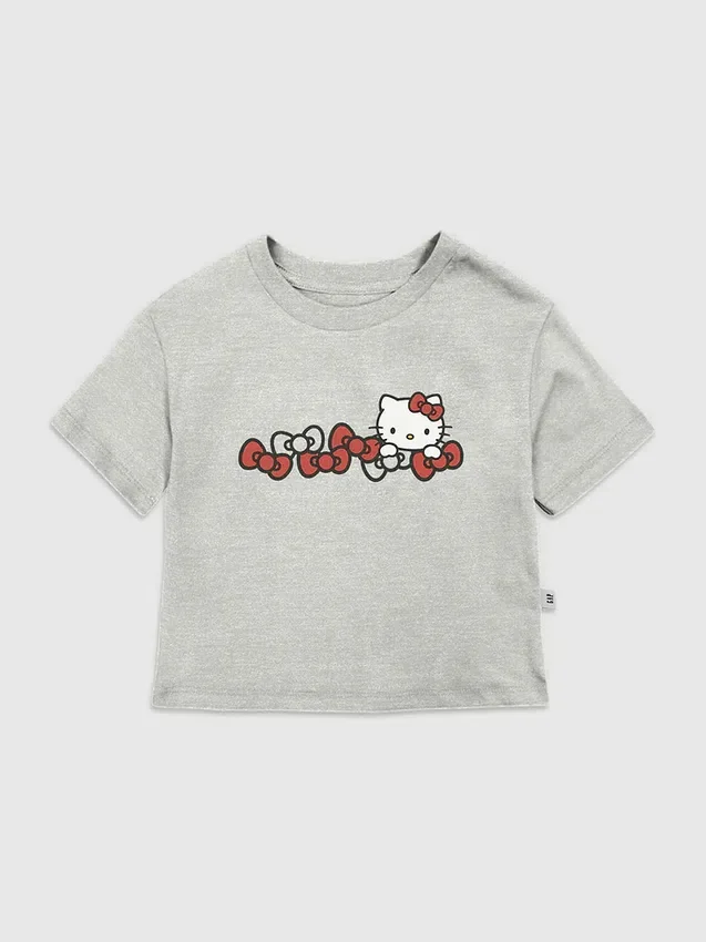T-shirt z nadrukiem Hello Kitty z kokardkami dla małych dzieci