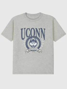 T-shirt z nadrukiem herbu UConn