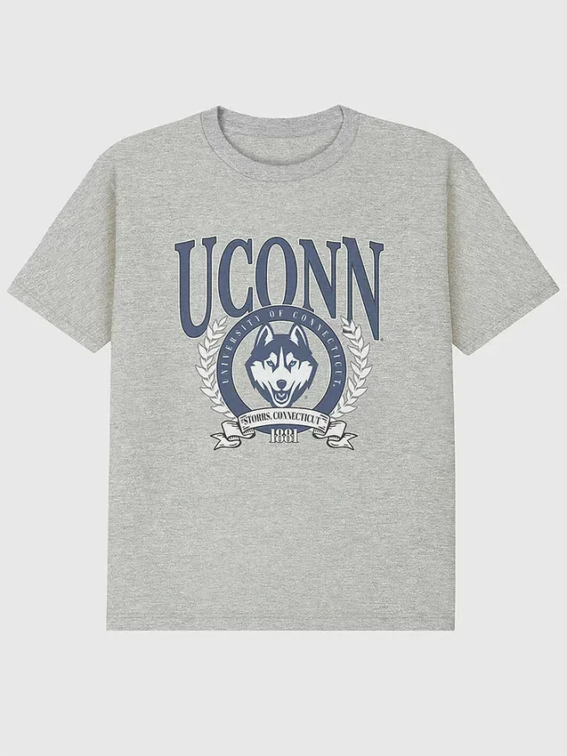 T-shirt z nadrukiem herbu UConn