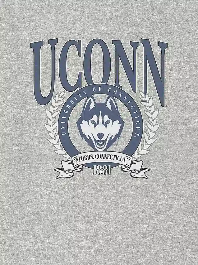 T-shirt z nadrukiem herbu UConn