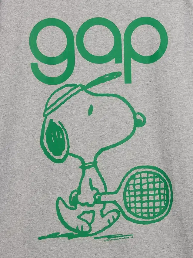 T-shirt z nadrukiem i logo Snoopy w luźnym kroju