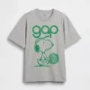 T-shirt z nadrukiem i logo Snoopy w luźnym kroju