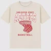 T-shirt z nadrukiem kosza do koszykówki Uniwersytetu Stanowego w San Diego