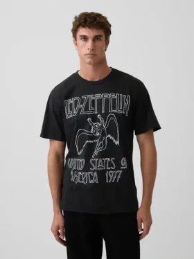 T-shirt z nadrukiem Led Zeppelin o luźnym kroju