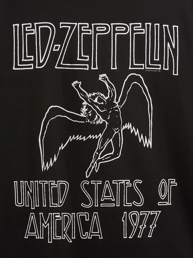 T-shirt z nadrukiem Led Zeppelin o luźnym kroju