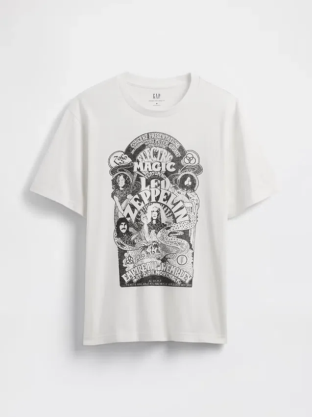 T-shirt z nadrukiem Led Zeppelin o luźnym kroju