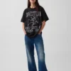 T-shirt z nadrukiem Led Zeppelin o luźnym kroju